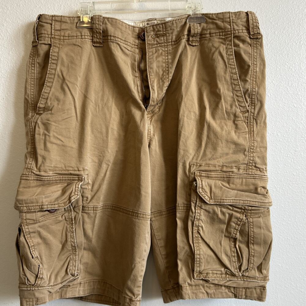 Hollister Khaki Tan Cargo Shorts Men 33 Vintage Beach Summer Skate Y2K - Picture 6 of 7